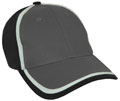 FRONT VIEW OF BASEBALL CAP CHARCOAL/WHITE/BLACK